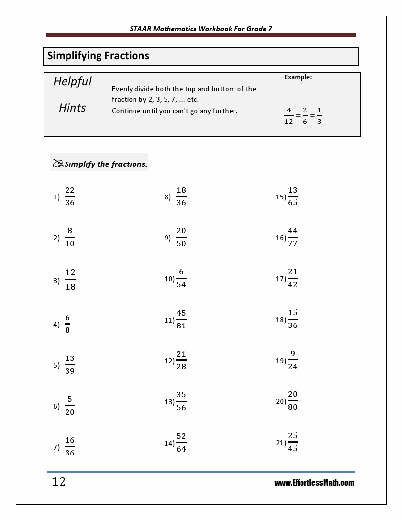 STAAR Mathematics Workbook For Grade 7 StepByStep Guide to Preparing