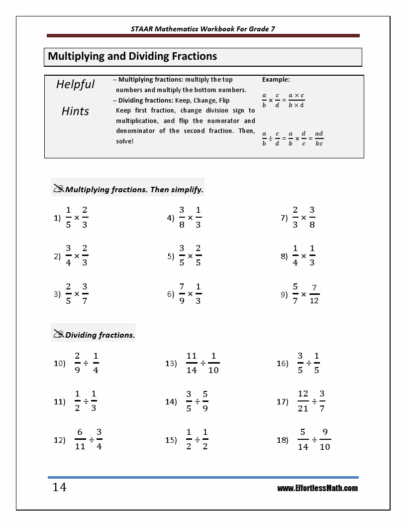 STAAR Mathematics Workbook For Grade 7 StepByStep Guide to Preparing