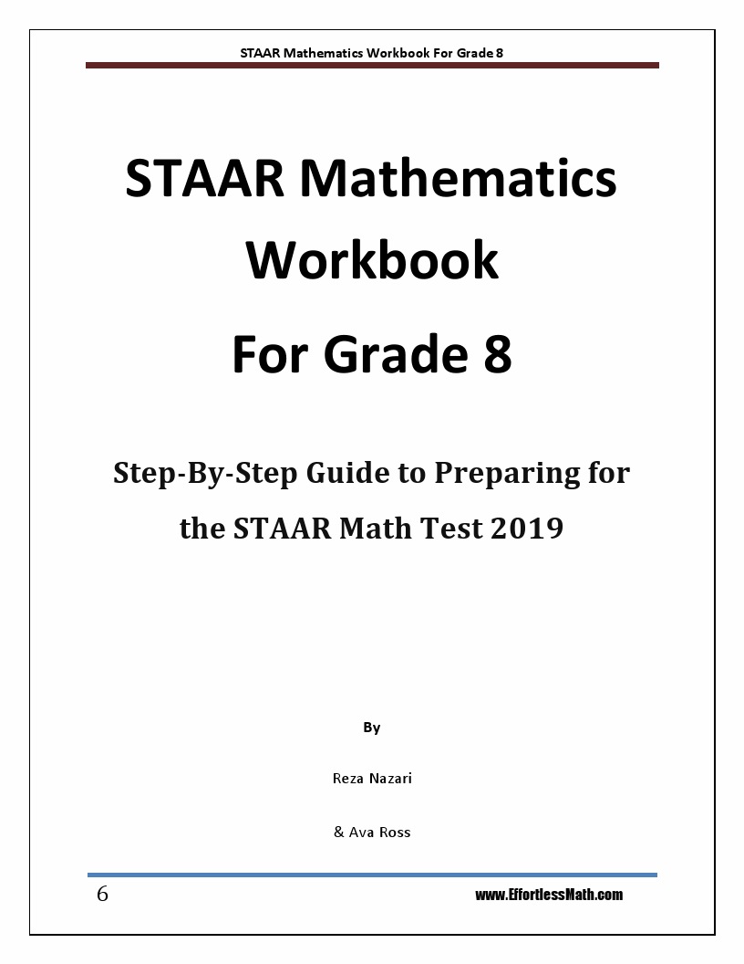 STAAR Mathematics Workbook For Grade 8 StepByStep Guide to Preparing
