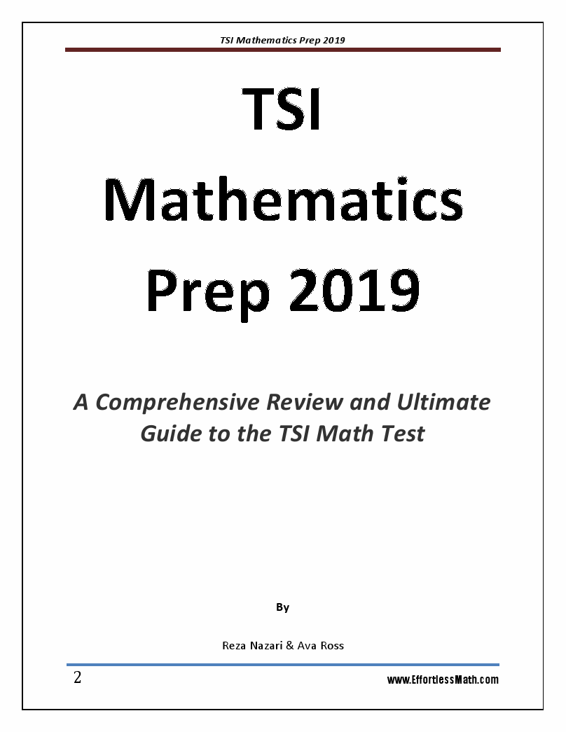 TSI Mathematics Prep 2019 A Comprehensive Review and Ultimate Guide to