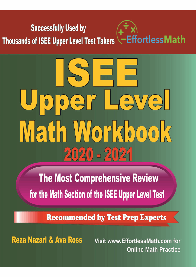 ISEE Upper Level Math Workbook 2020 – 2021: The Most Comprehensive ...