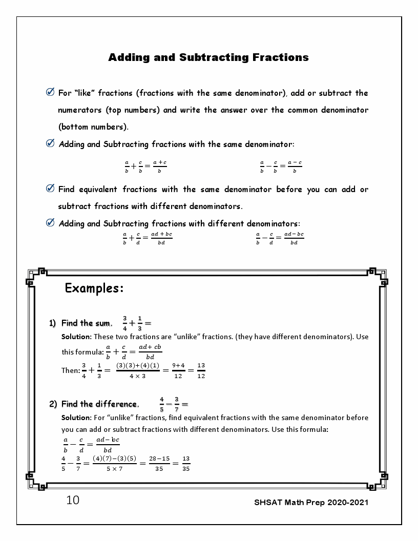 SHSAT Math Preparation 2020 – 2021: SHSAT Math Workbook + 2 Full-Length ...