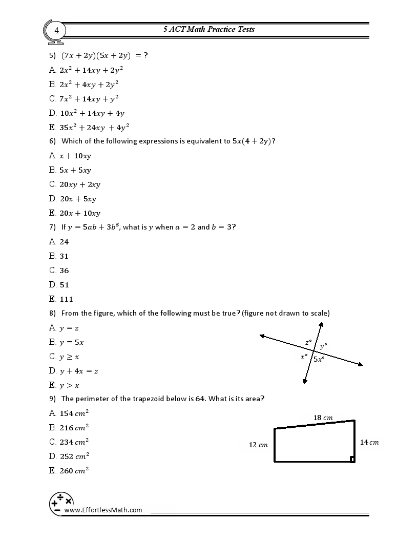 act math practice answers
