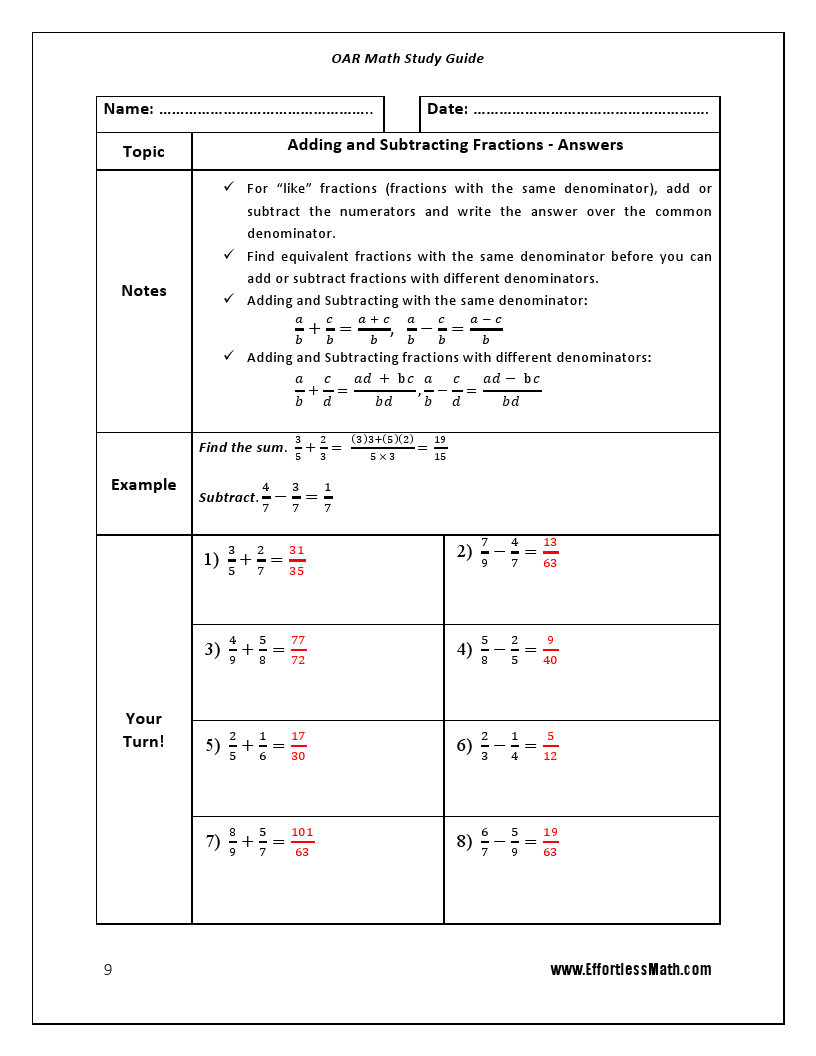 OAR Math Study Guide 2020 – 2021: A Comprehensive Review and Step-By ...