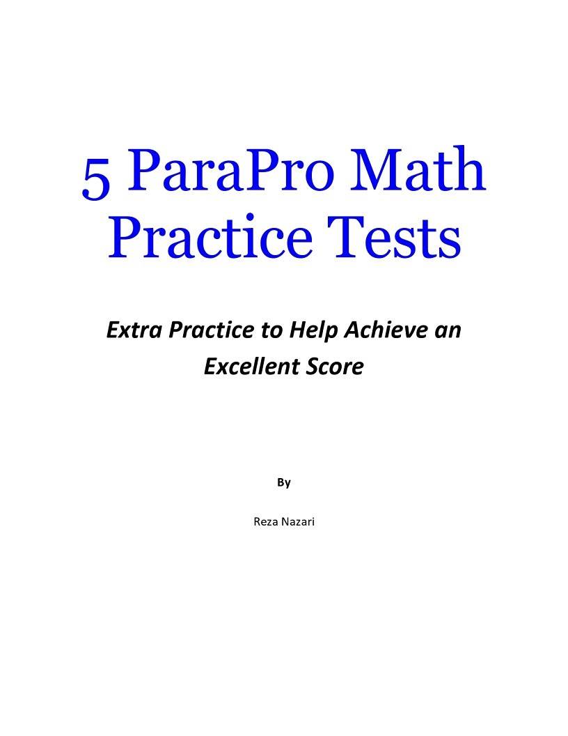 parapro math practice test