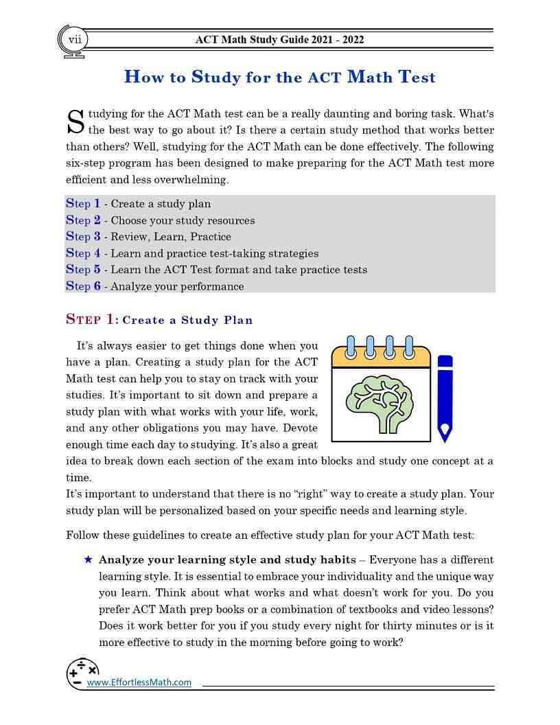 ACT Math Study Guide: Step-By-Step Guide to Preparing for the ACT Math ...