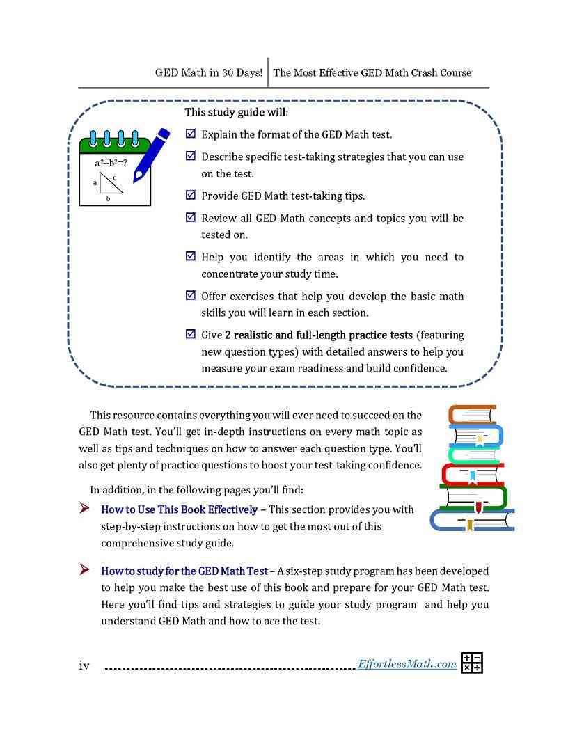 GED Math in 30 Days The Most Effective GED Math Crash Course