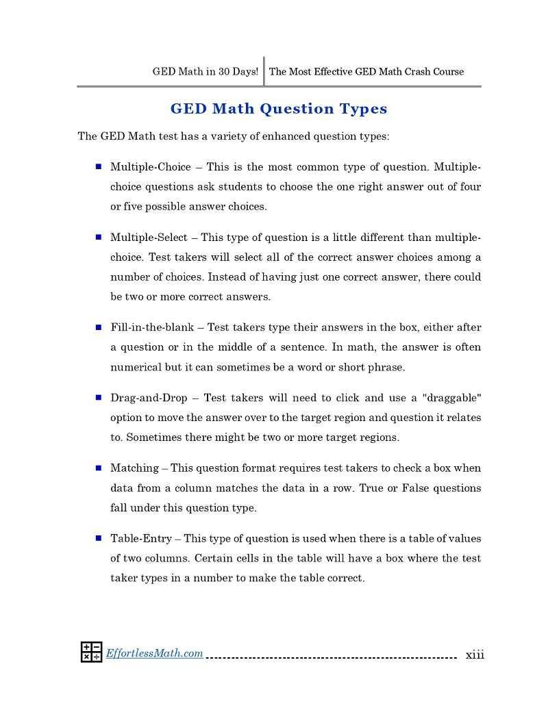 GED Math in 30 Days The Most Effective GED Math Crash Course