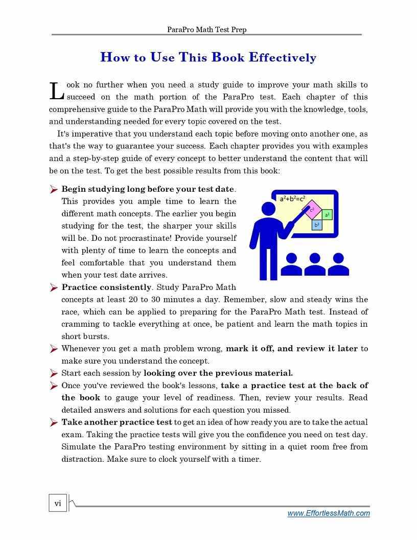 parapro math practice test