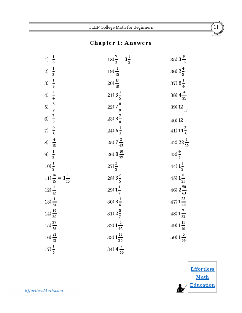 clep college mathematics worksheets free amp printable