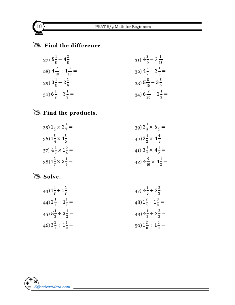psat practice test math only