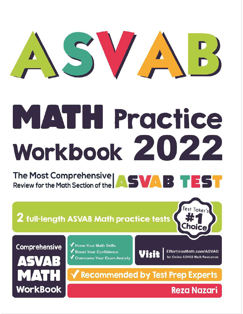 ASVAB Math Practice Workbook: The Most Comprehensive Review For The ...