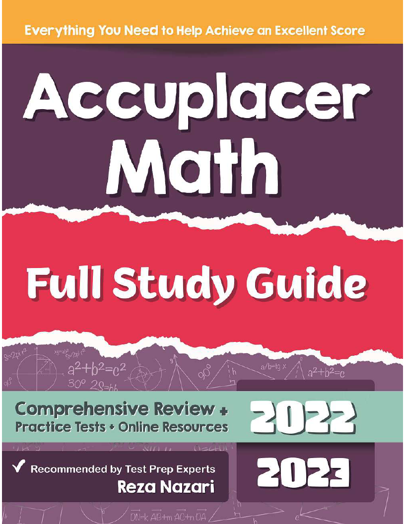 Accuplacer Math Full Study Guide Comprehensive Review + Practice Tests