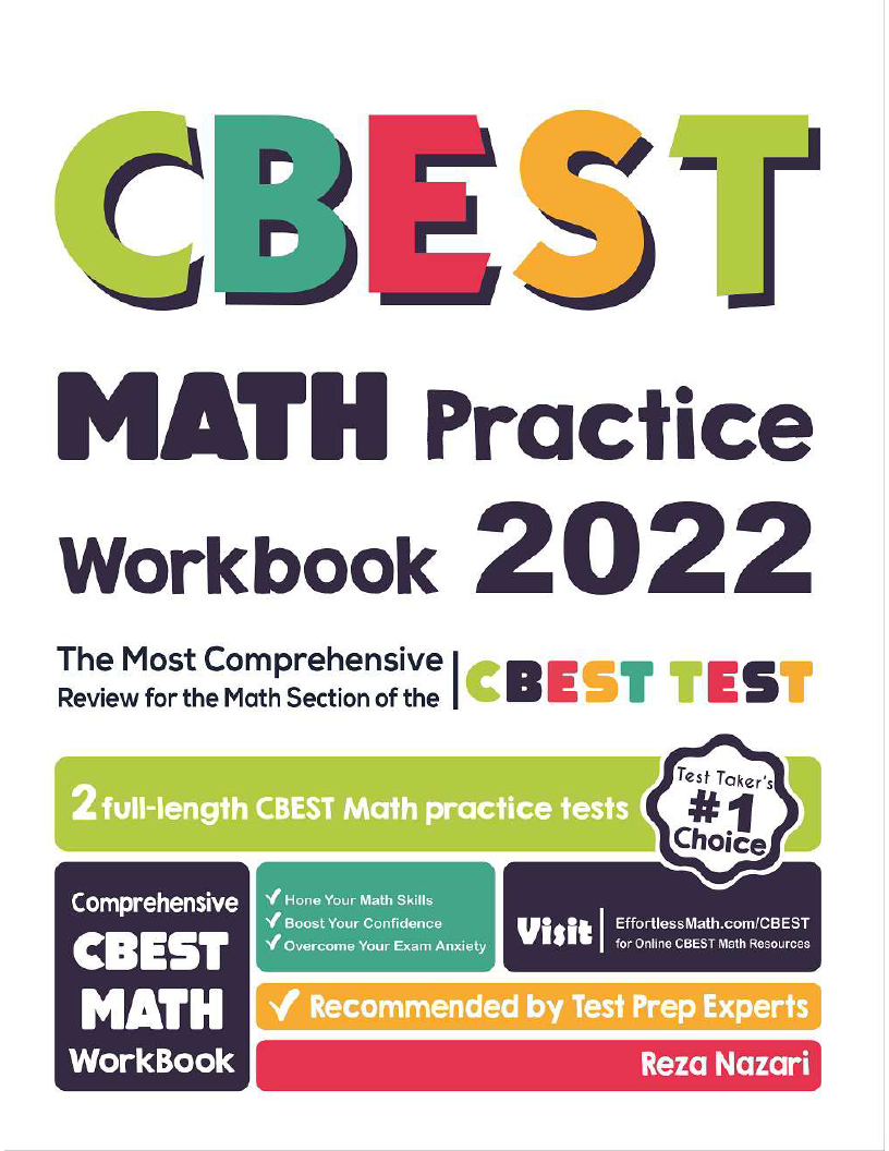 CBEST Math Practice Workbook The Most Comprehensive Review for the