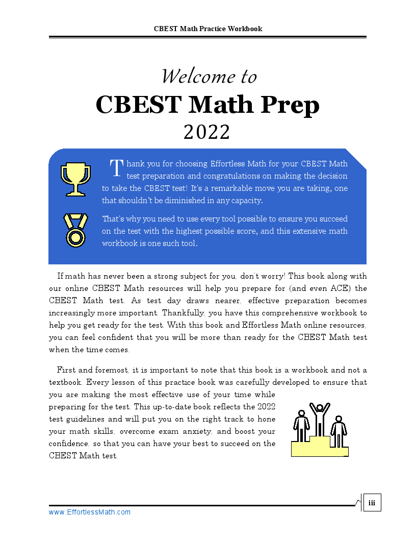 CBEST Math Practice Workbook The Most Comprehensive Review for the