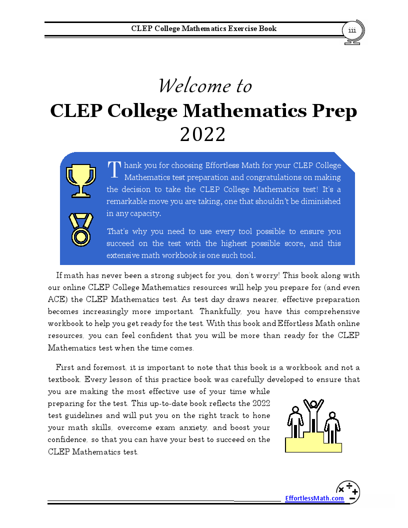 CLEP College Math Exercise Book: A Comprehensive Workbook + CLEP Math ...