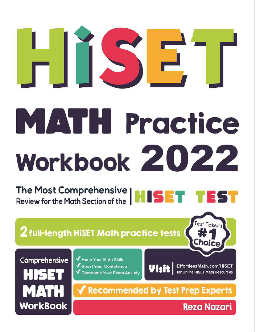 HiSET Math Practice Workbook 2024: The Most Comprehensive Review For ...