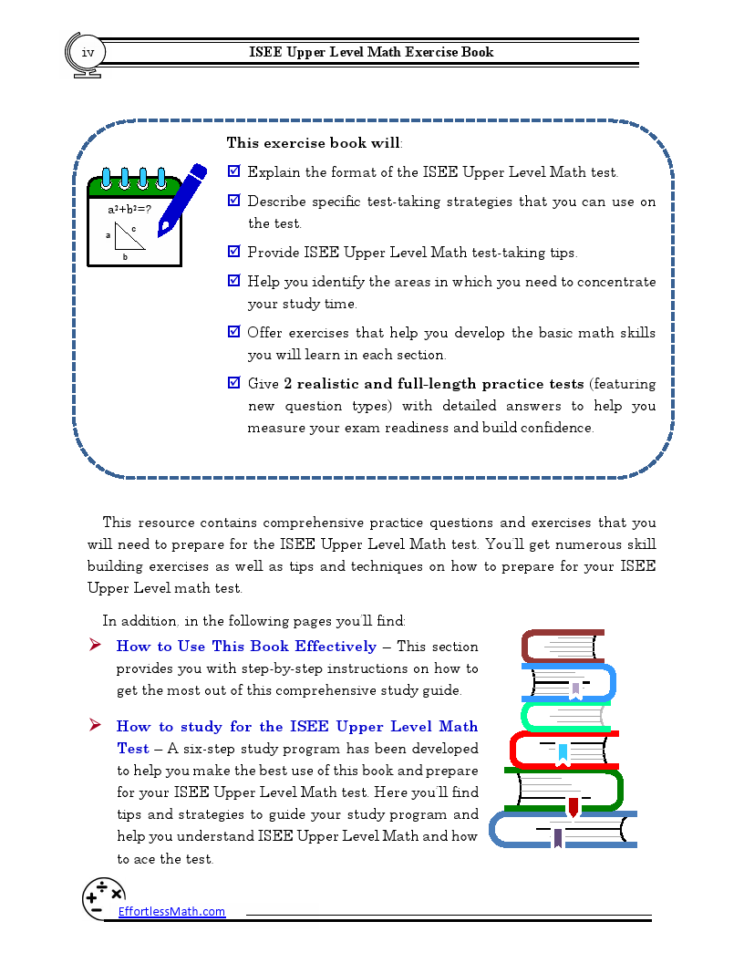 ISEE Upper Level Math Exercise Book: A Comprehensive Workbook + ISEE ...