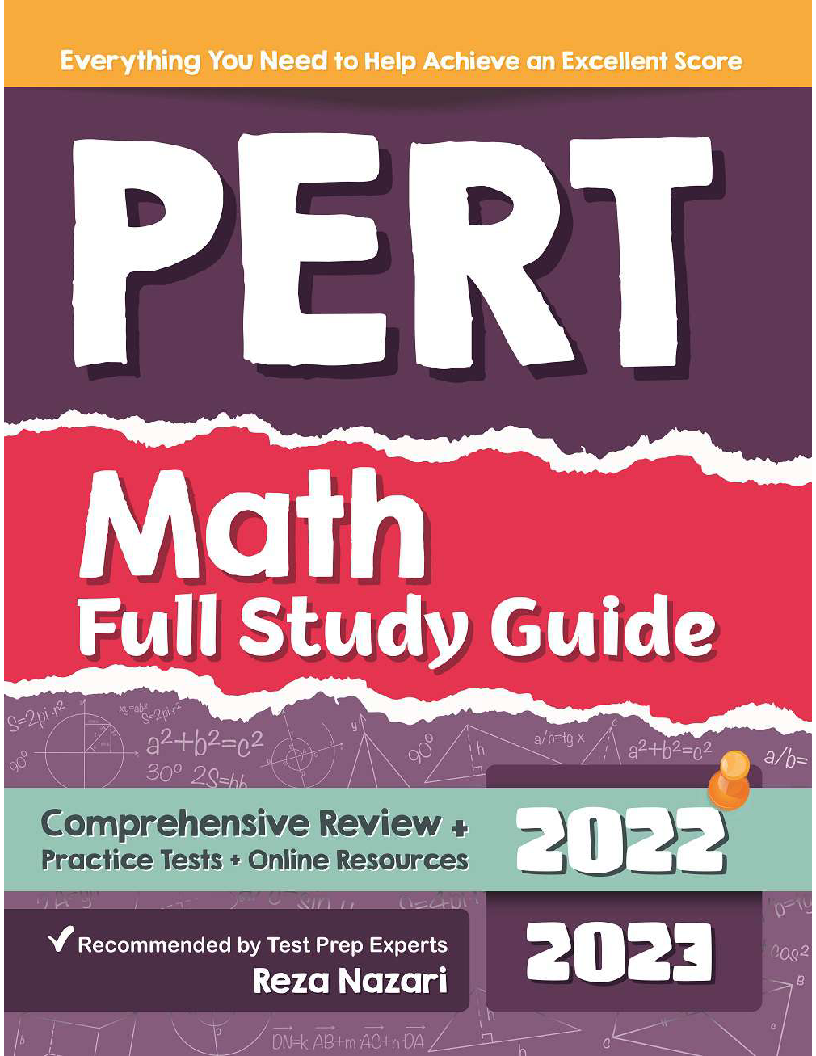 PERT Math Full Study Guide Comprehensive Review + Practice Tests