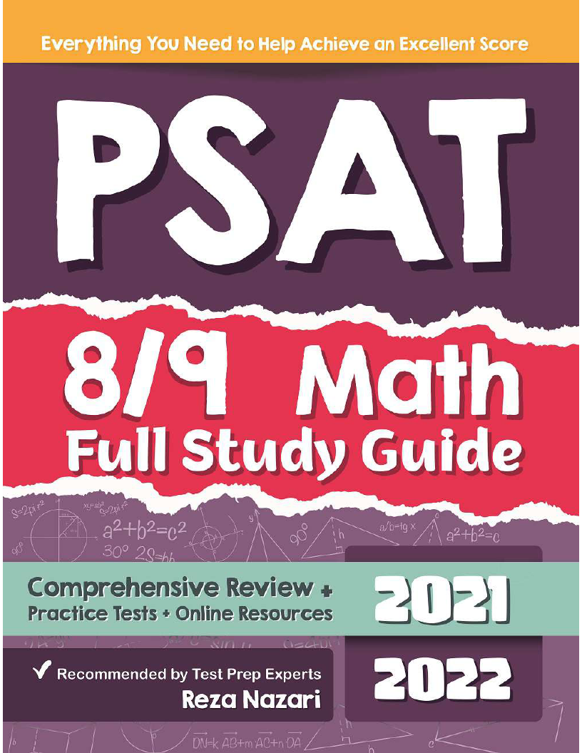 PSAT 8/9 Math Full Study Guide: Comprehensive Review + Practice Tests ...