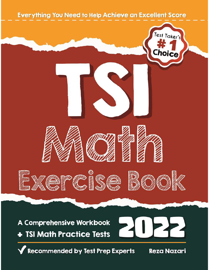 TSI Math Exercise Book A Comprehensive Workbook + TSI Math Practice